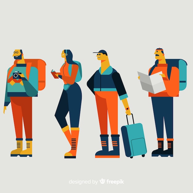 Free vector people traveling collection