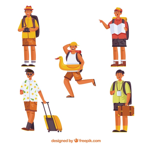 Free Vector people traveling in flat style