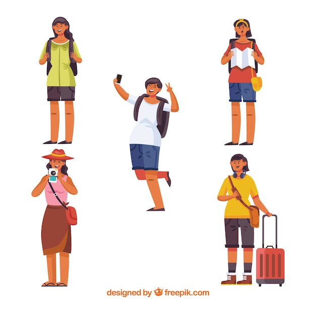 Free vector people traveling in flat style