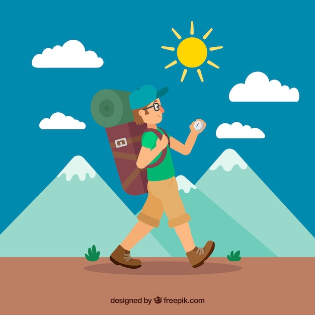 Free Vector people traveling in flat style