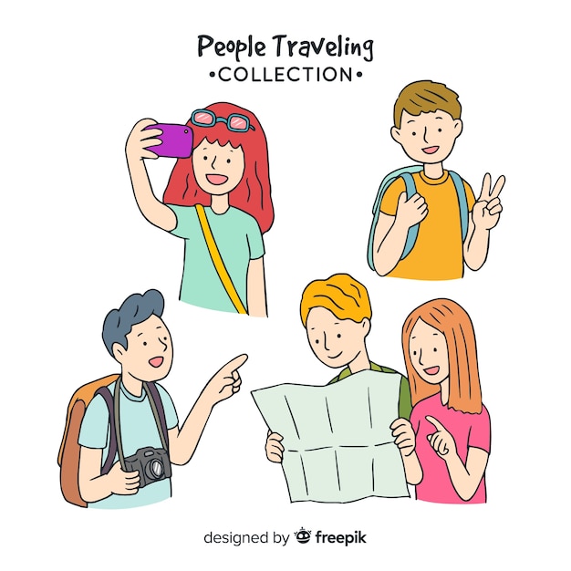 People travelling collection