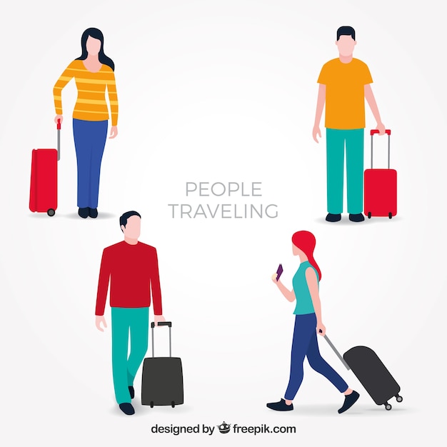 Free vector people travelling collection