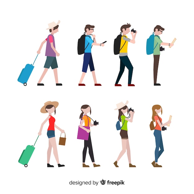 Free Vector people travelling collection