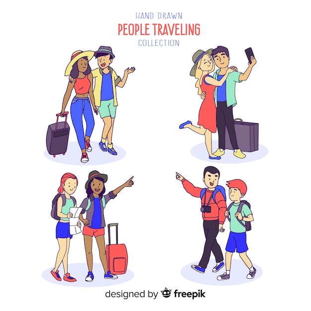 Free Vector people travelling collection