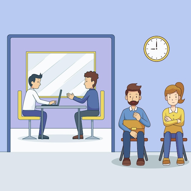 People waiting job interview concept