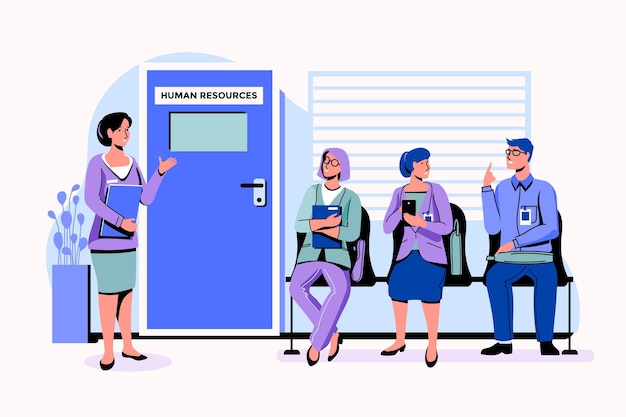 Free Vector people waiting job interview