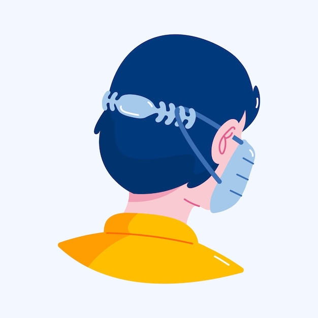 People wearing an adjustable face mask strap illustration