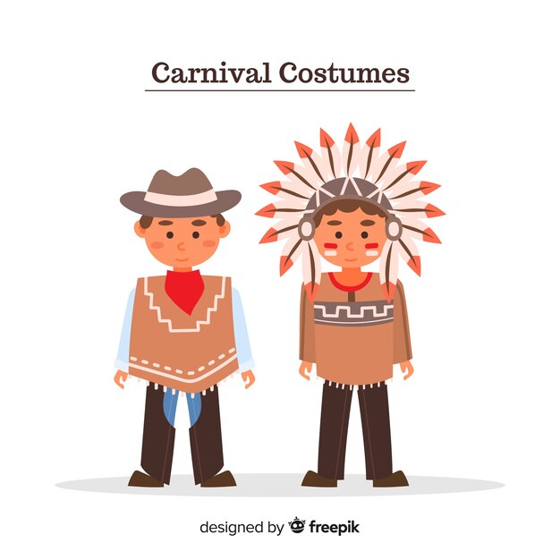 People wearing carnival costumes