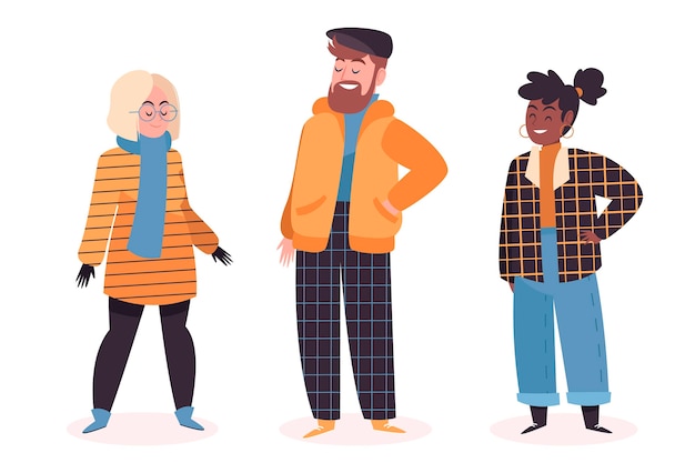 People wearing cozy winter clothes