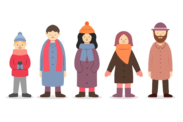 People wearing winter clothes