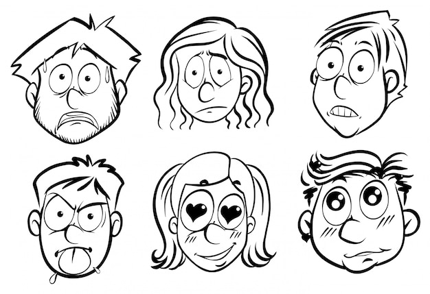 People with different facial expressions