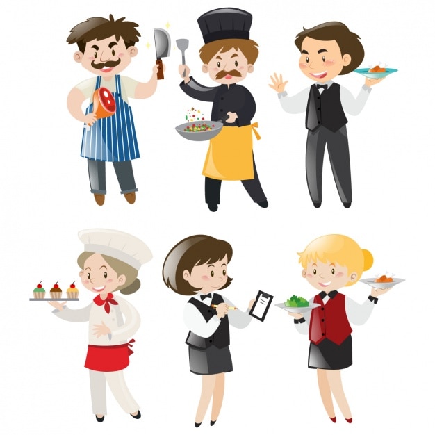 Free Vector people working collection