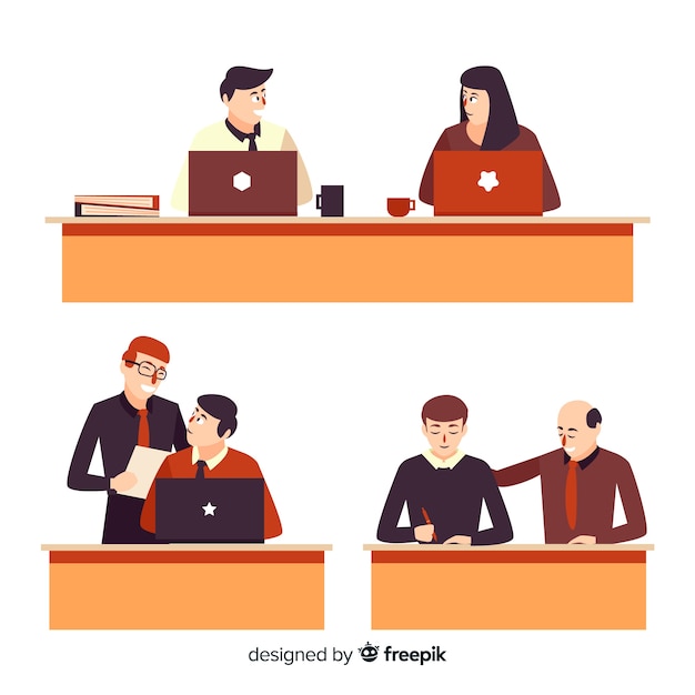 People working at the office illustration