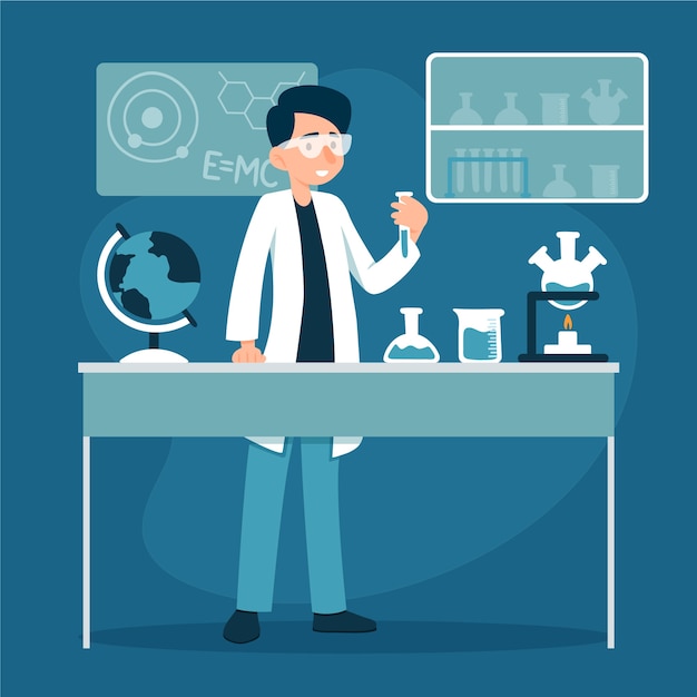 Free vector people working in a science lab