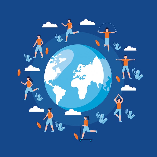 Free Vector people world health day