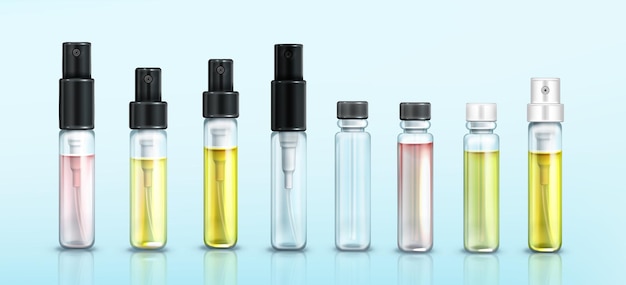 Free Vector perfume sample bottles set