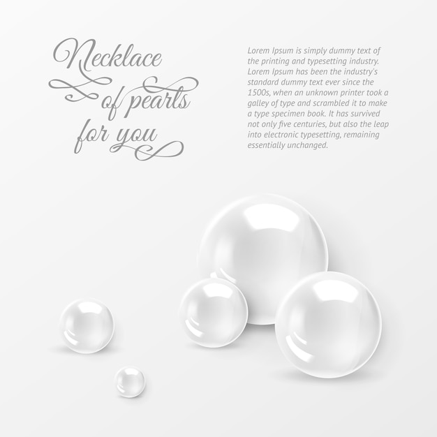 Free Vector perls on a white.