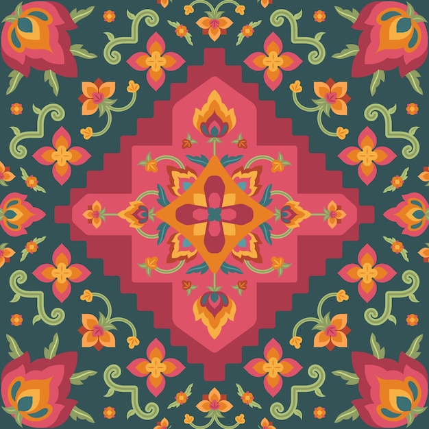 Free Vector persian carpet pattern desing