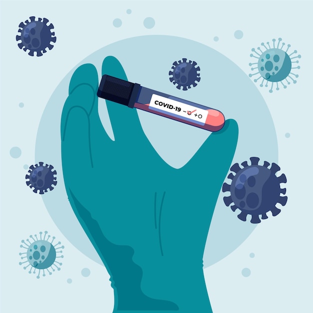 Free Vector person holding coronavirus blood test