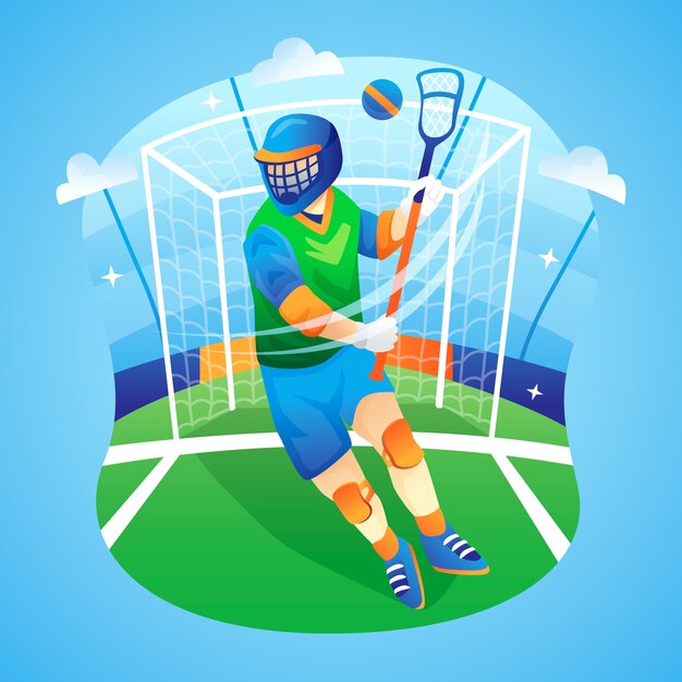 Person playing lacrosse illustrated