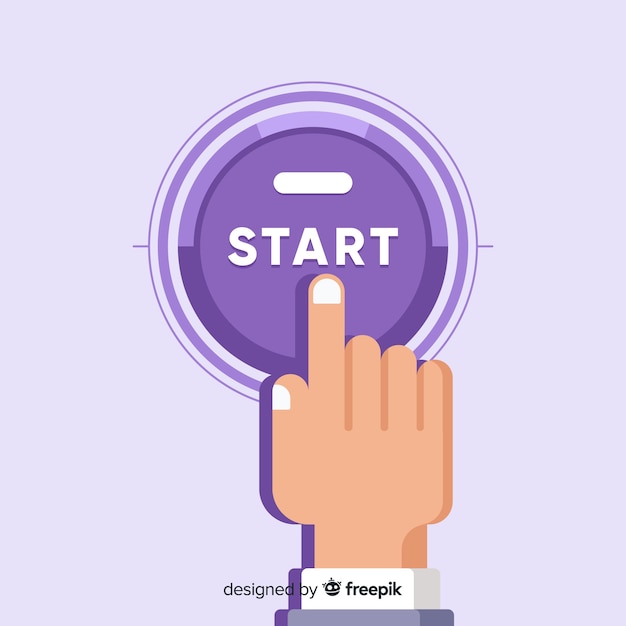 Free Vector person pressing start button