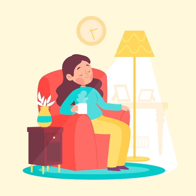 A person relaxing at home concept