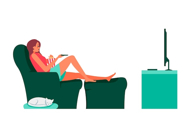 Free vector a person relaxing at home