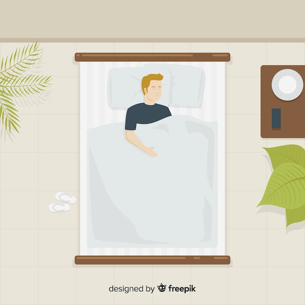 Free Vector person sleeping in bed background