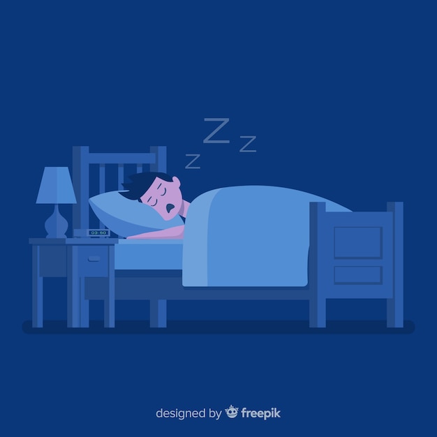 Free Vector person sleeping in bed background