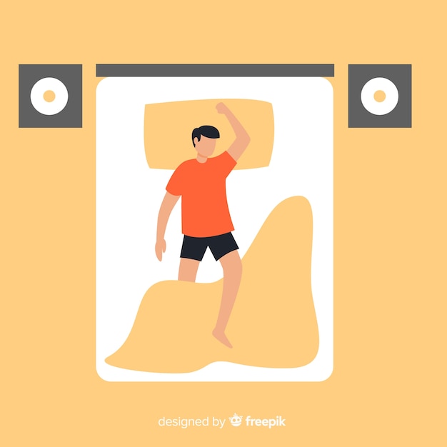 Free Vector person sleeping in bed background