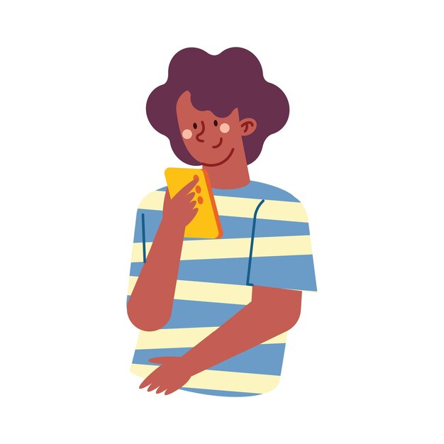 person using cellphone illustration