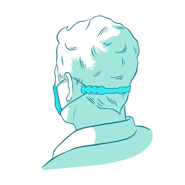 Free vector person wearing an adjustable face mask strap