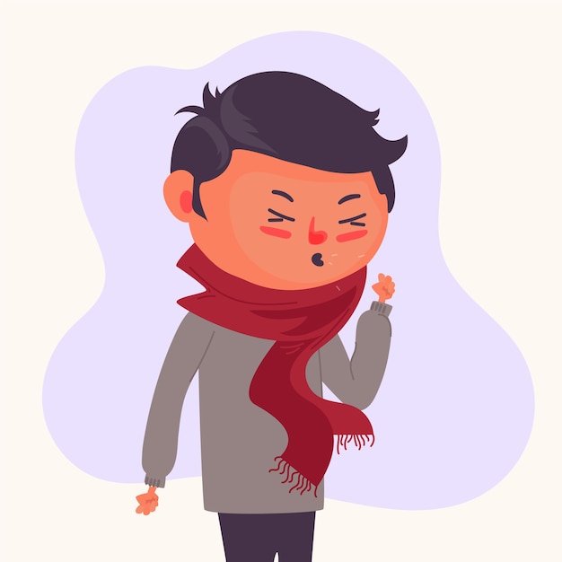 Free Vector a person with a cold