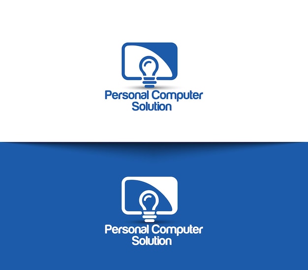 Personal Computer Solution Logo Template Design