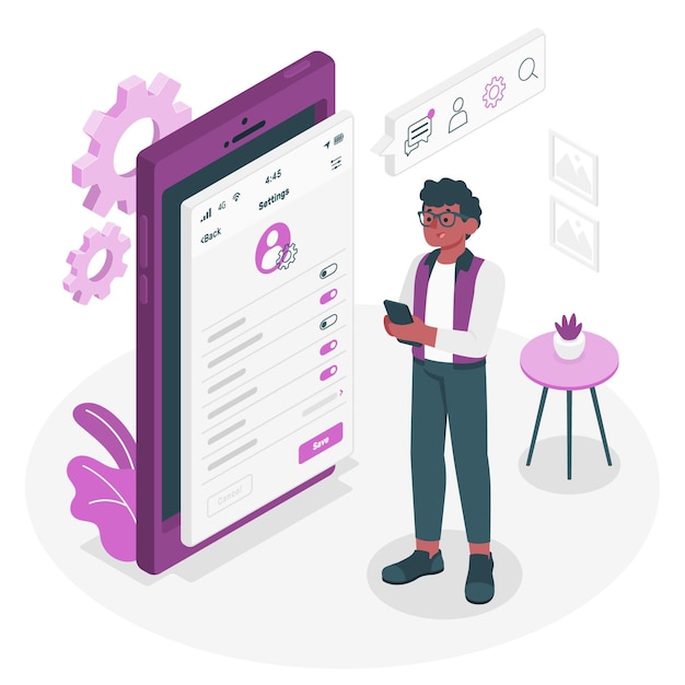 Personal settings concept illustration