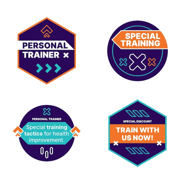 Personal trainer badges template design