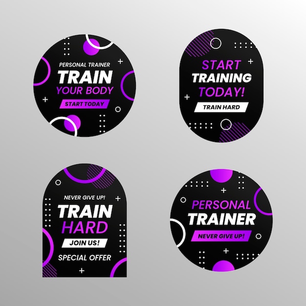 Free Vector personal trainer badges template design