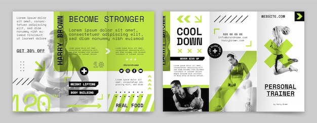 Free Vector personal trainer brochure template design