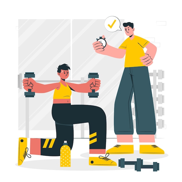 Personal trainer concept illustration