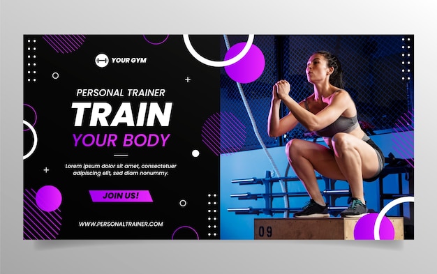 Personal trainer facebook ad template design