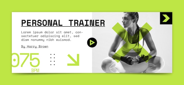 Free Vector personal trainer facebook cover template design