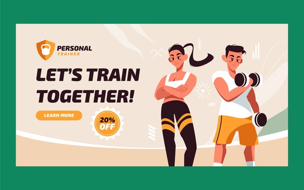 Personal trainer facebook post template design