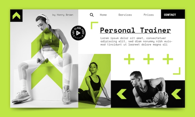 Personal trainer landing page  template design