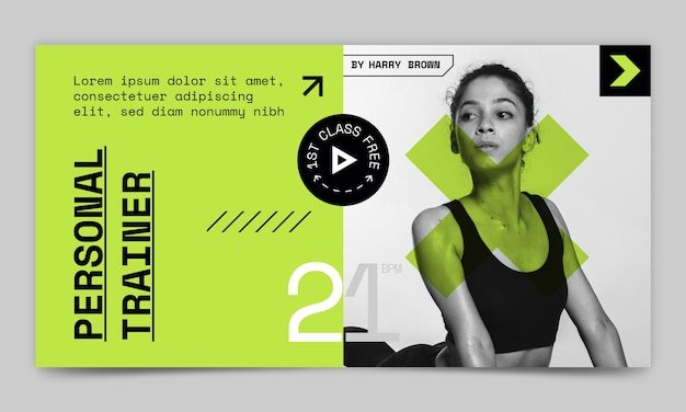 Personal trainer sale banner template design