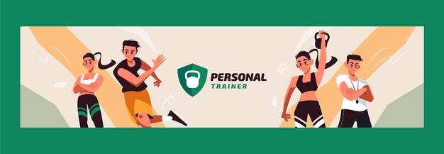 Personal trainer twitch banner template design