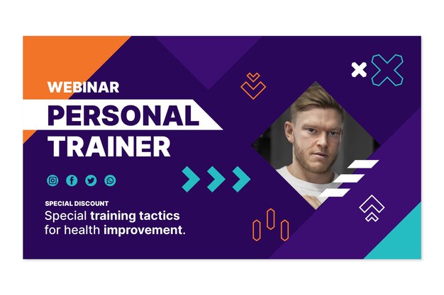 Personal trainer webinar template design