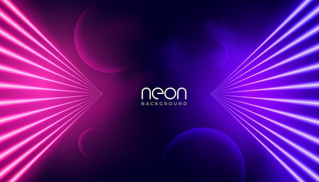 Free vector perspective neon light lines cosmic style background