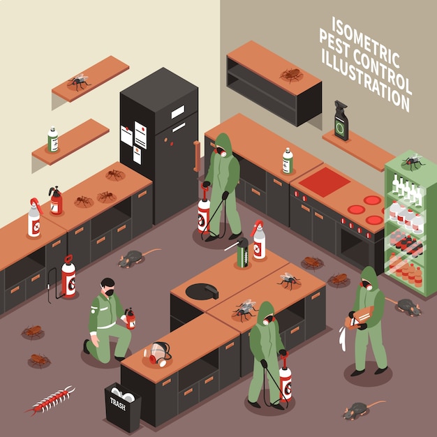 Free Vector pest control isometric illustration