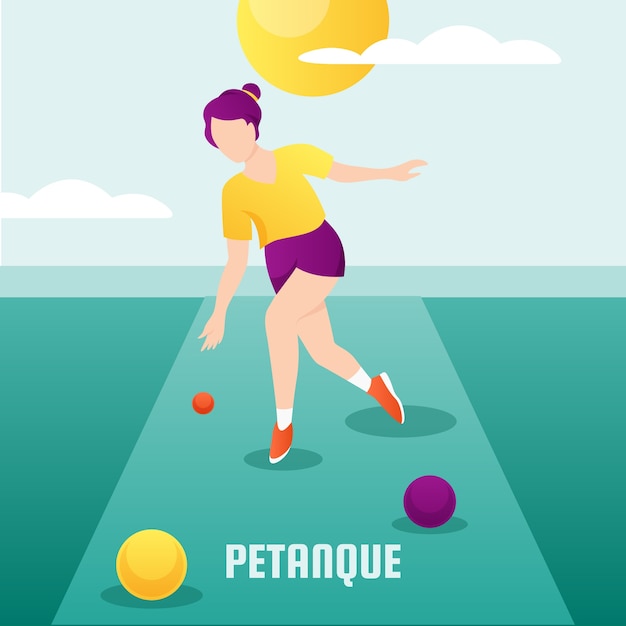 Petanque sport illustration