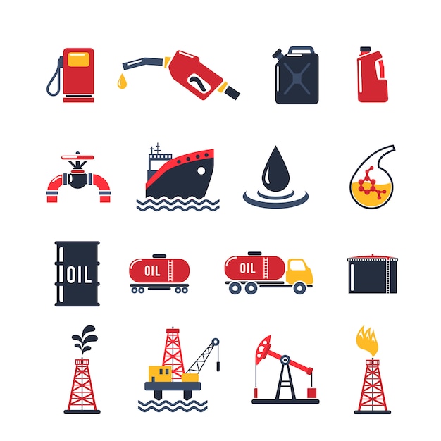 Free vector petroleum industry icon set